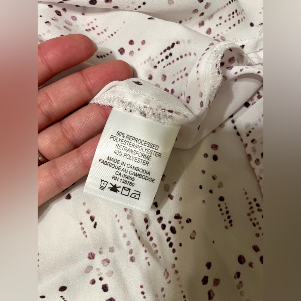 NWT REITMANS Cap-Sleeve Blouse, SZ XL Pink and white